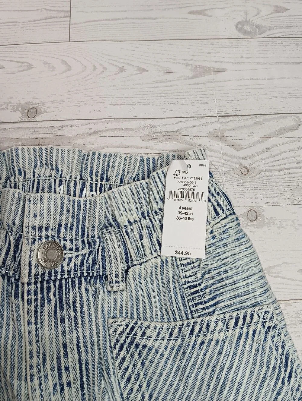 NWT Baby Gap Toddler Girl's Horseshoe Denim Jeans Size 4T, 5T